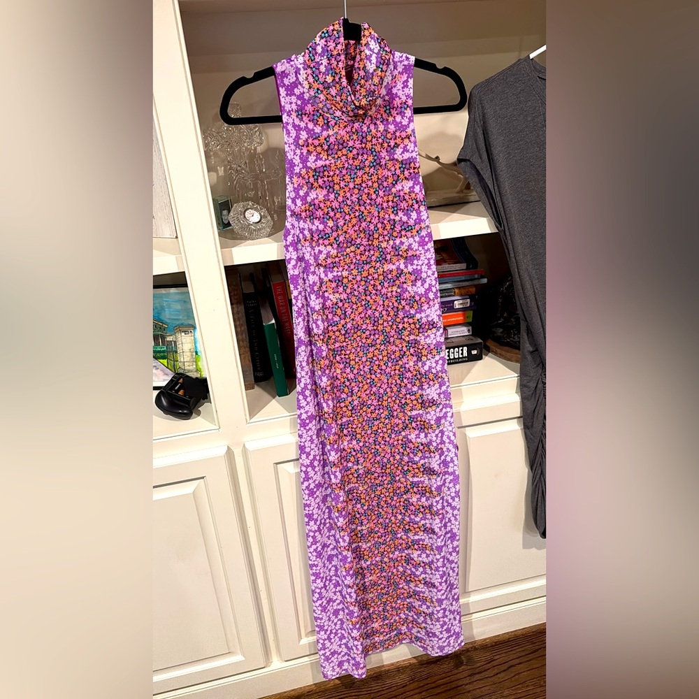Long floral bright dress from Nordstrom.